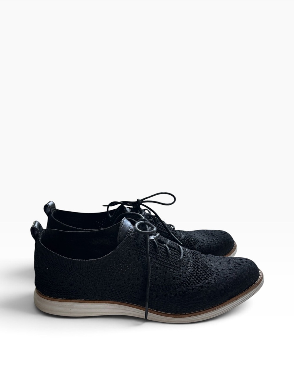 Cole Haan Black Knit Derby Shoes
